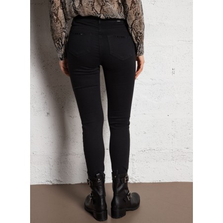 PRIVA - Jeans skinny con dettagli in strass | Nero