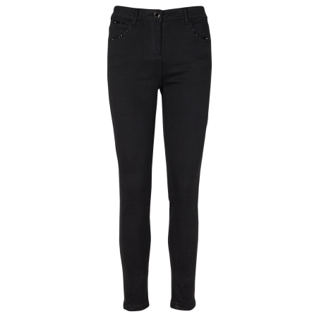 PRIVA - Jeans skinny con dettagli in strass | Nero