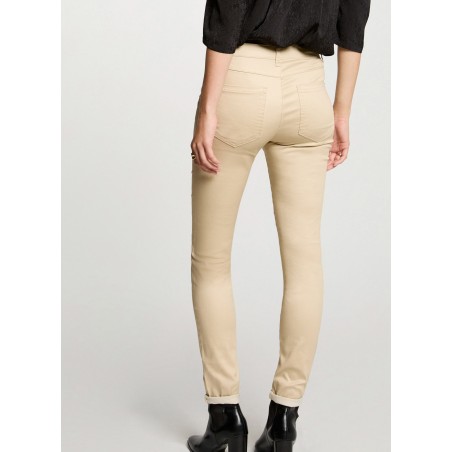 PFRASHI - Pantaloni skinny in misto cotone spalmato | Beige