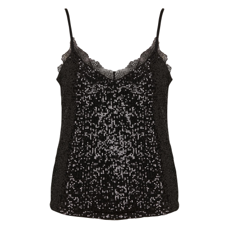 BAIA - Top con bretelle a paillettes | Nero