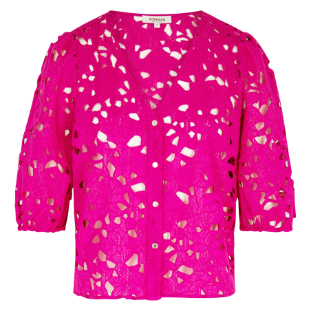 CHEB - Camicia maniche 3/4 in pizzo | Rosa