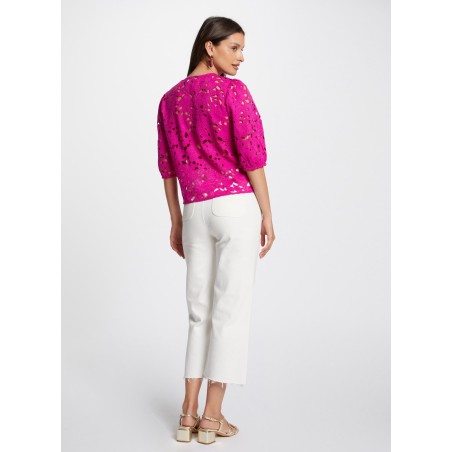 CHEB - Camicia maniche 3/4 in pizzo | Rosa