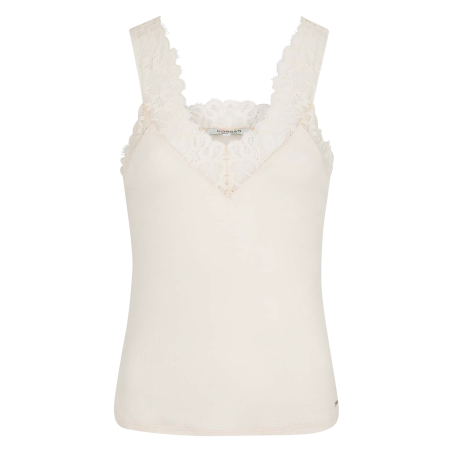 DNANA - Top scollo a V con pizzo | Beige