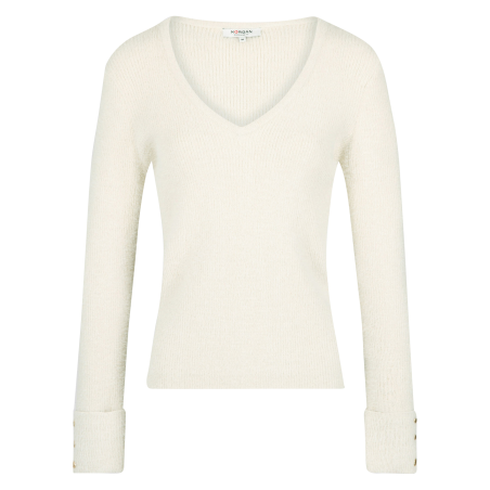 MOOVE1 - Maglione con scollo a V in filato misto | Beige