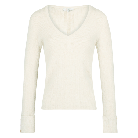 MOOVE1 - Maglione con scollo a V in filato misto | Beige