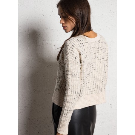 MILLOT - Maglione a girocollo con paillettes | Bianco