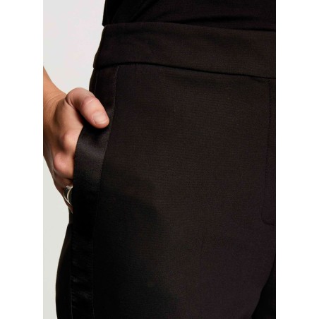 PFIBY.F - Pantaloni aderenti a pince in misto cotone | Nero