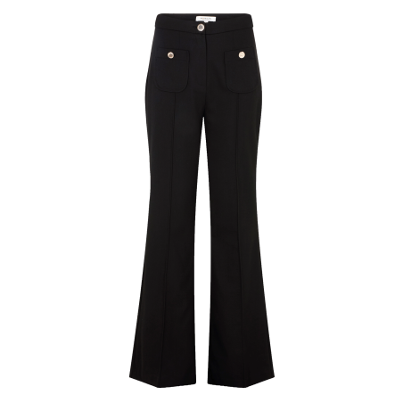 PFLAC.F - Pantaloni flare a vita alta | Nero