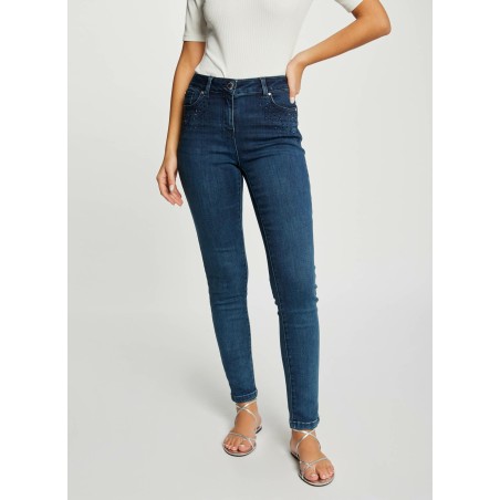 PELO - Jeans slim a vita alta in misto cotone | Blu