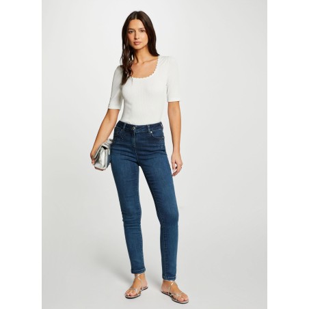 PELO - Jeans slim a vita alta in misto cotone | Blu