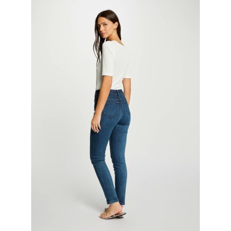 PELO - Jeans slim a vita alta in misto cotone | Blu