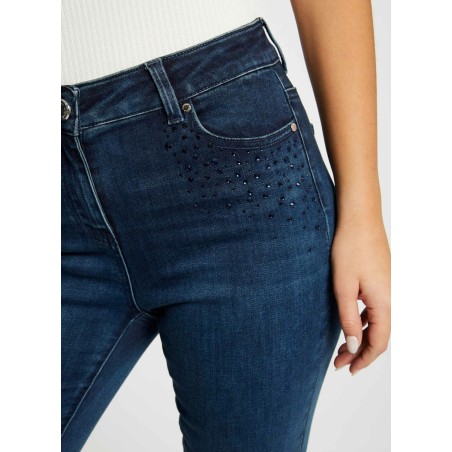 PELO - Jeans slim a vita alta in misto cotone | Blu