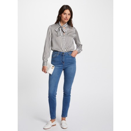 PABLO - Jeans slim a vita alta in misto cotone | Blu