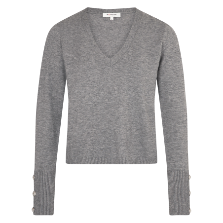 MGOLD - Maglione dritto con scollo a V | Grigio