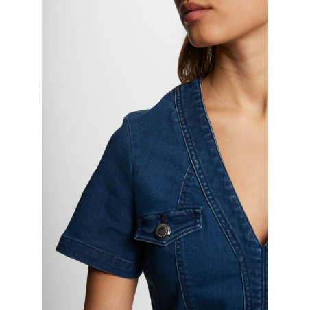 RILLY1 - Abito corto aderente in denim di cotone misto | Blu