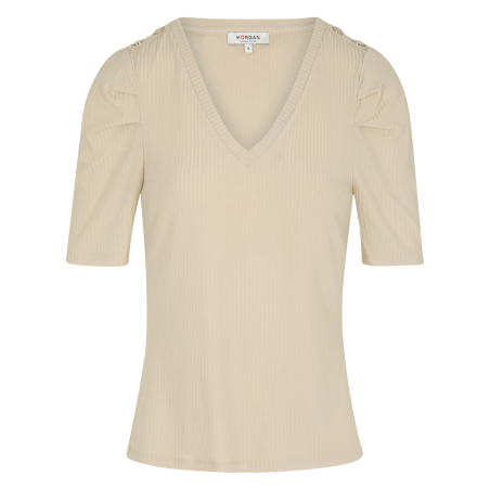 DOSTU - T-shirt maniche corte a coste | Beige