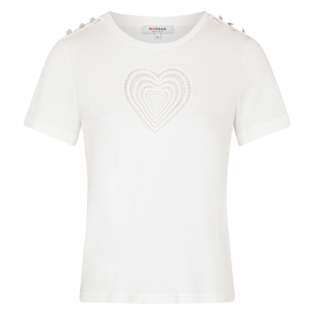 DISTRI - T-shirt traforata in misto cotone | Bianco