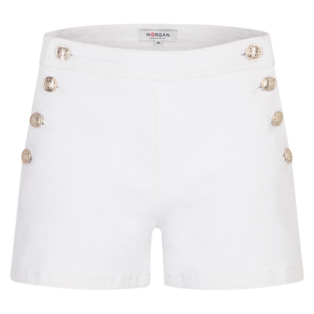 SHIVAL1 - Short aderente in denim misto cotone | Bianco