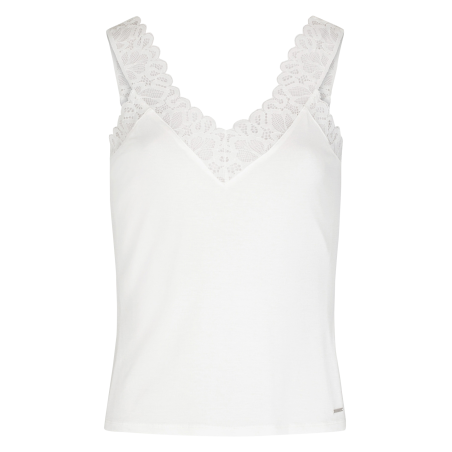 DNANA - Top scollo a V con pizzo | Bianco