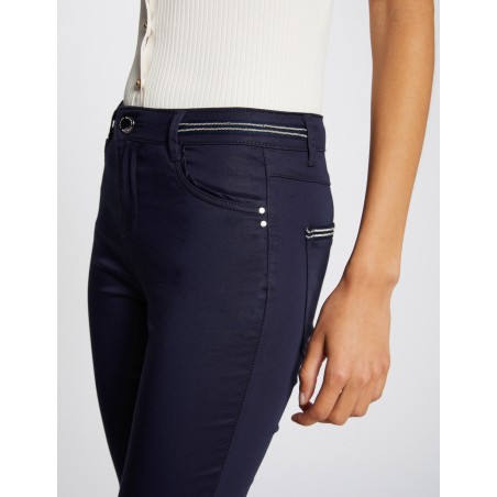 PALONA - Pantaloni slim cerati | Blu