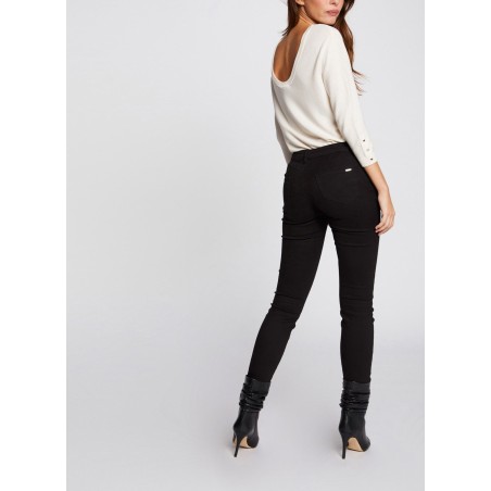 PETRA - Pantaloni skinny a vita bassa | Nero