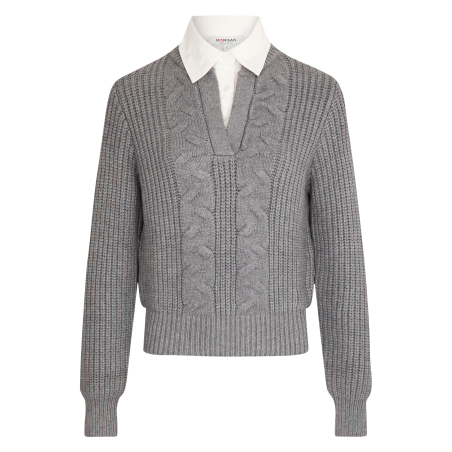 MGREY - Maglione con colletto camicia | Grigio