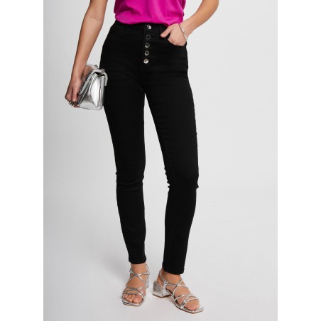 PBLACK1 - Jeans skinny a vita alta in misto cotone | Nero