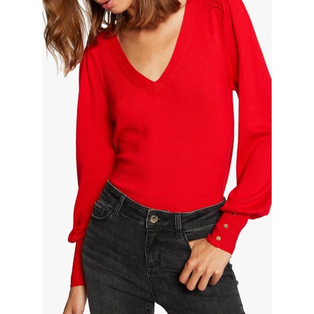 MOTEUR - Maglione scollo a V in filato misto | Rosso