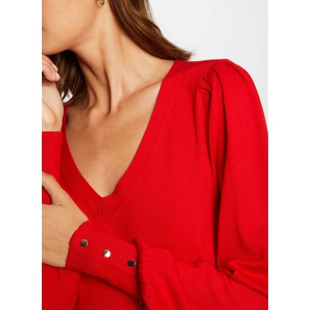 MOTEUR - Maglione scollo a V in filato misto | Rosso