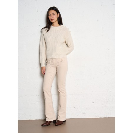 POLENO - Pantalone dritto in velluto a costine | Beige