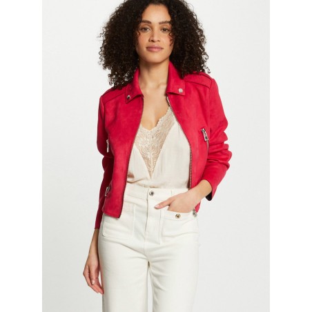 Giacca blazer collo classico effetto scamosciato | Rosa