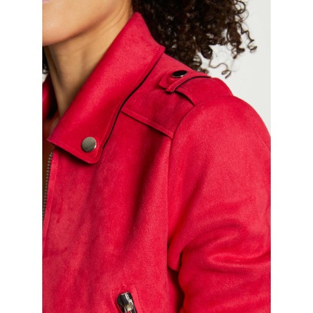 Giacca blazer collo classico effetto scamosciato | Rosa