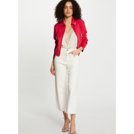 Giacca blazer collo classico effetto scamosciato | Rosa