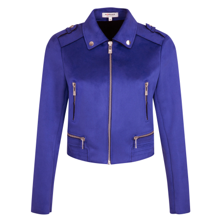 Giacca blazer collo classico effetto scamosciato | Blu