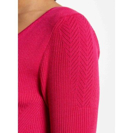 MISHKA - Maglione scollo a V maniche corte | Rosa