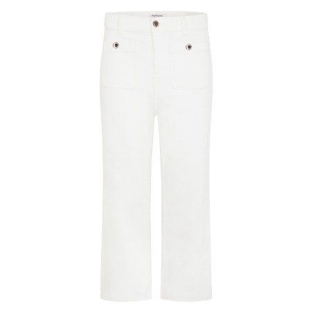 PCLIC - Pantaloni larghi 7/8 in misto cotone | Bianco