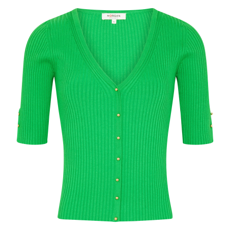 MPOIS - Maglione scollo a V maniche corte | Verde