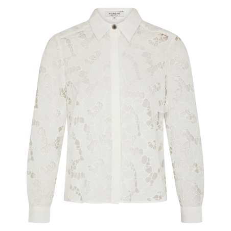 COCONU - Camicia in pizzo guipure | Bianco