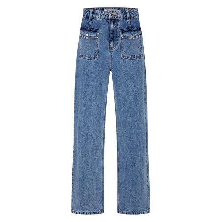 PWIDE - Jeans larghi a vita alta in cotone | Blu