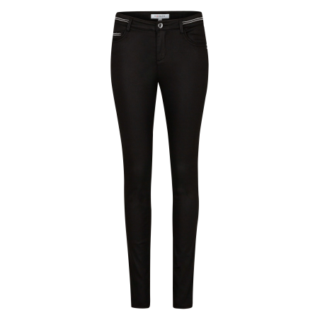 PALONA - Pantaloni slim cerati | Nero