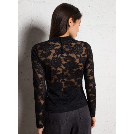 TARA - Blusa in pizzo | Nero