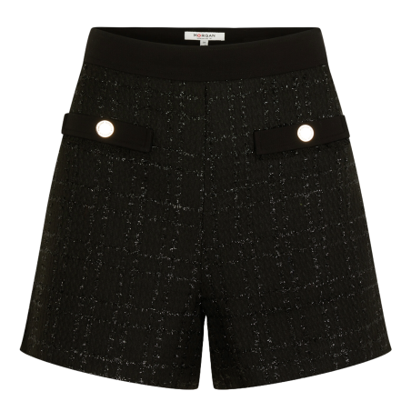 SHICK - Shorts dritti in tweed | Nero