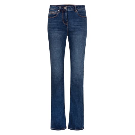 PASCAL - Jeans dritti a vita alta in misto cotone | Blu