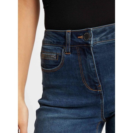 PASCAL - Jeans dritti a vita alta in misto cotone | Blu