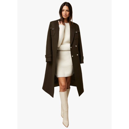 GARMY - Cappotto sciancrato con revers | Kaki