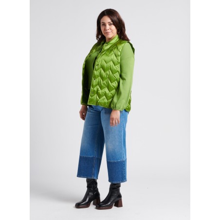 MORGANA - Cardigan scollo tondo in misto lana | Verde