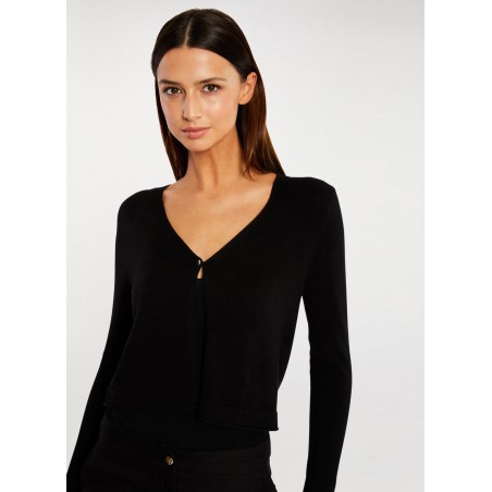 MZINA - Cardigan scollo a V | Nero