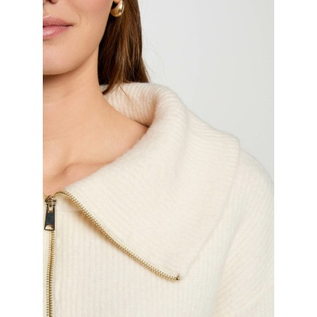 MCOLAR - Maglione diritto con collo alla coreana | Beige