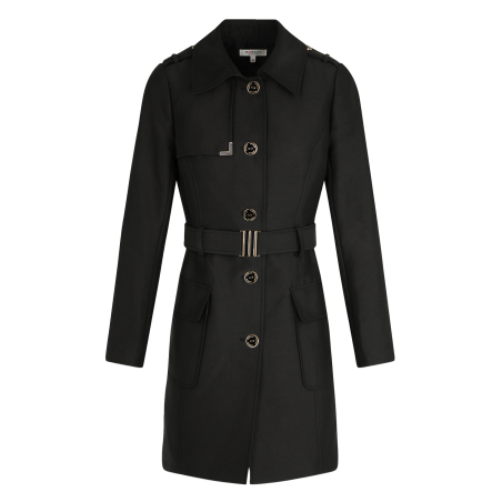 GINAI - Trench collo a rever | Nero