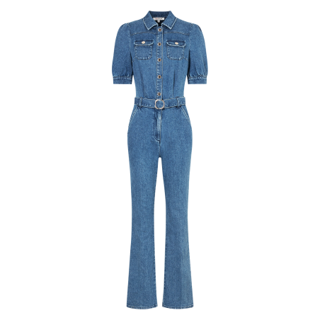 PCHICA - Tuta con collo a camicia in jeans | Blu